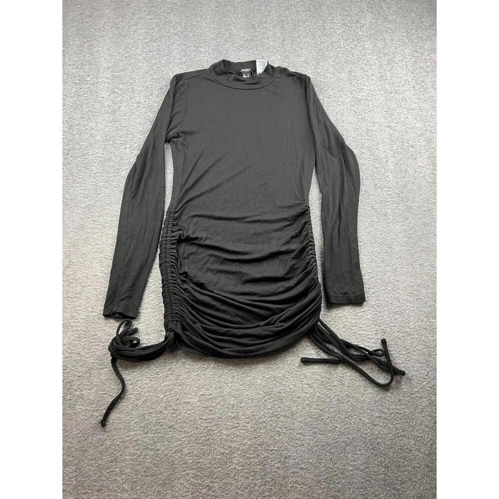 Forever 21 Long Sleeve Ruched Dress Black Size Small‎
